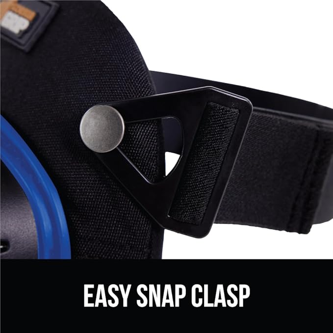 Gorilla Grip Adjustable Safety Knee Pad Set, Heavy Duty Durable Kneeling Pads for Work, Anti Slip Fasteners, Comfortable Gel Padding, Supportive Pads During Construction, Gardening Tool, Royal Blue