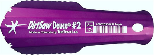 DirtSaw® Deuce #2 - .6 oz Ultralight Backpacking Trowel, Color: madeinUS-Purple
