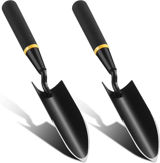 2 Garden Trowel Heavy Duty Garden Hand Shovel Tool Carbon Steel Trowel for Digging Metal Hand Shovel Spade with Resin Handle for Lawn Yard Farm Home Shop Planting