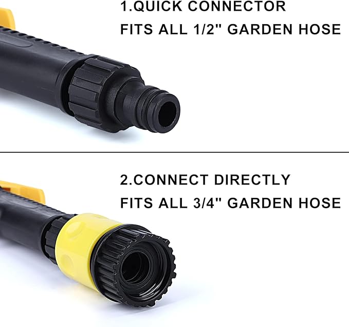 Mist Watering Wand For Hanging Baskets,25 Inch Spray Wand With Adjustable Nozzle, Car Pet Window Cleaning Tool, Great For Watering Seedbeds, Hanging Plants, Deck Plants.（90-degree curved nozzle）