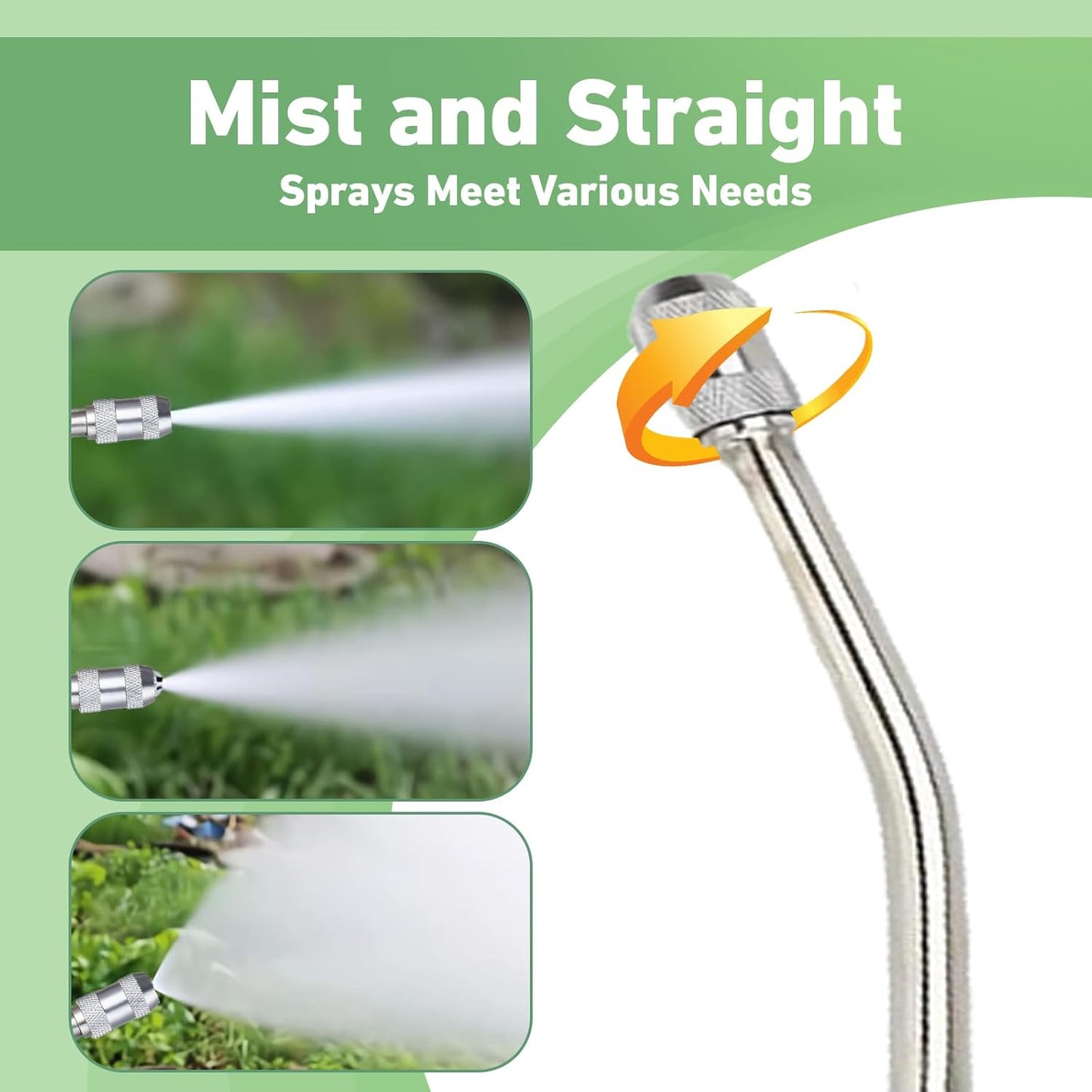 19 Inch Spray Wand Replacement for Ryobi, Adjustable Nozzle Stainless Steel Sprayer Wand with 1.2m Hose and 1/2" Hose Quick Connector, Sprayer Wand Compatible with Pump Sprayer (Black)