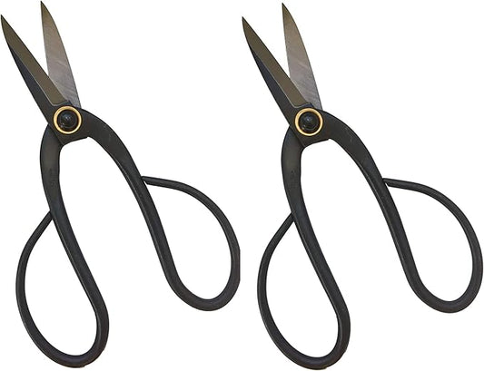 GARDEN GURU Bonsai Scissors - Traditional Butterfly Bonsai Pruner Shear for Precise Trimming Pruning and Deadheading of Flowers Plants, Japanese Bonsai Garden Tools (200mm 2 Pack)