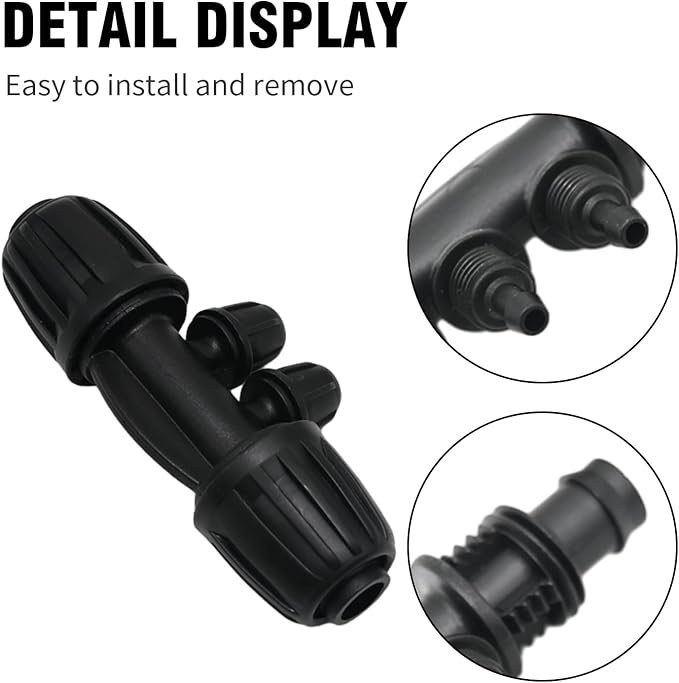 Barbed Tee 4 Way 16 Double Latch Reducing Cross for (1/2 inch ID x 0.60 inch-0.63 inch OD) 16 mm Drip Tubing 1/2 inch to 1/4 inch Pipeline Irrigation Fittings (20PCS-4Way)