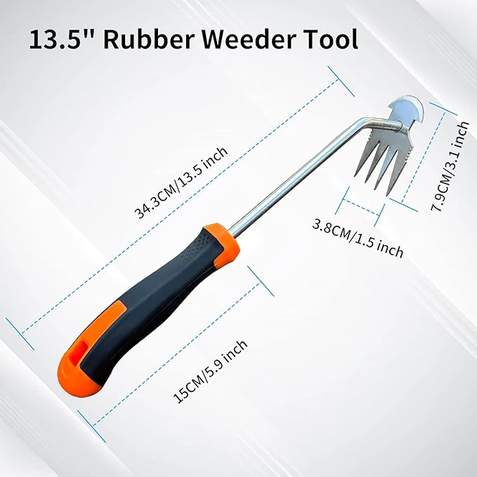Weed Remover Tool,2024 New Weeding Tools Gardening,Weed Puller Tool with Long Handle (Plastic Handle Silver)