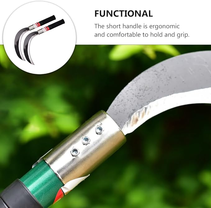 GANAZONO 2pcs Crescent Sickle Gardening Sickle Reaping Hook Grass Sickle Gardening Tool Harvest Sickle Weeding Sickle Tree Cutter Chopping Tool Weeding Tool Manual Weeder Manganese Steel