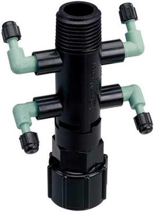 Orbit 10 Pack Drip System Shrub Adapter 4-Port Watering Manifold for 1/4 Inch Tube…