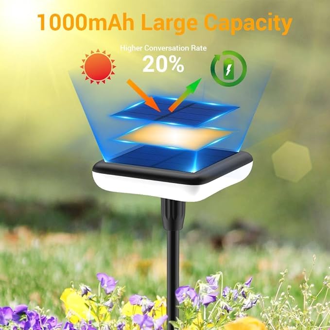 Solar Lights Outdoor Garden 4 Pack Solar Pathway Light 31" Tall Sway by Wind Solar Swaying Lights 34LM Bright Up to 12H IP65 Waterproof Auto On/Off for Outside Yard Path Patio Lawn Flower