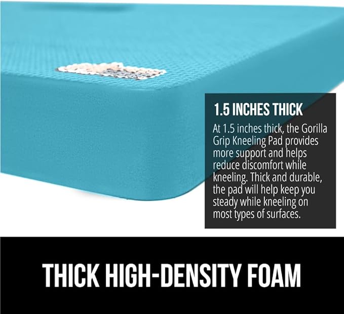 Gorilla Grip Extra Thick Kneeling Pad, Supportive Soft Foam Cushioning for Knee, Water Resistant Construction for Gardening, Bathing Baby, Workout Supplies, Lightweight, Garden Work Gifts
