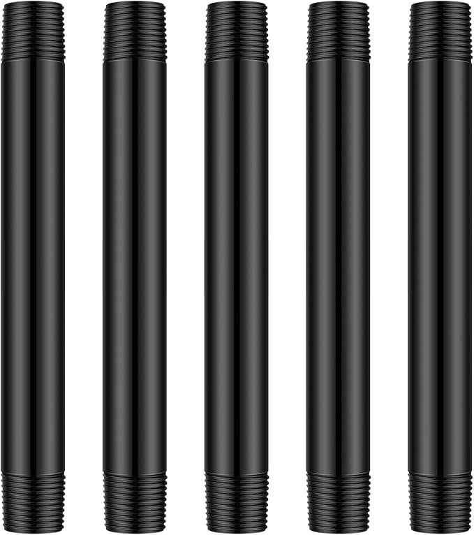 Yaomiao 5 Pcs Sprinkler Head Pipe Riser Extension 1/2 Inch MPT PVC Double Male Pipe Thread Sprinkler Riser for Lawn Irrigation System Automatic Irrigation Connector Raised Pipe (6 Inch)