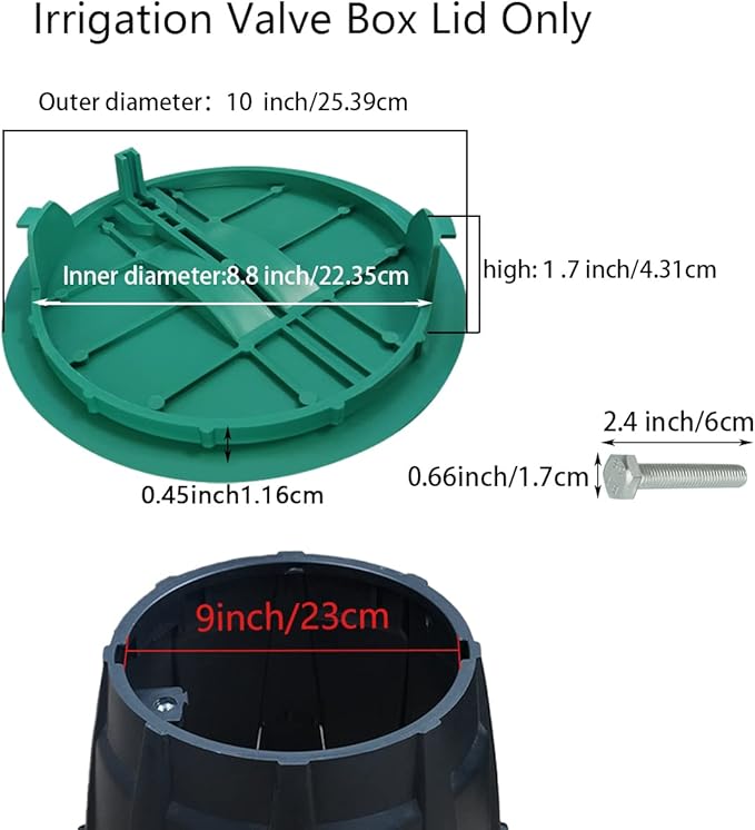 Cunguv Valve Box Cover Lid 10-inch Sprinkler Valve Box Lid Replacement Round for Automatic Irrigation System 2 Pieces