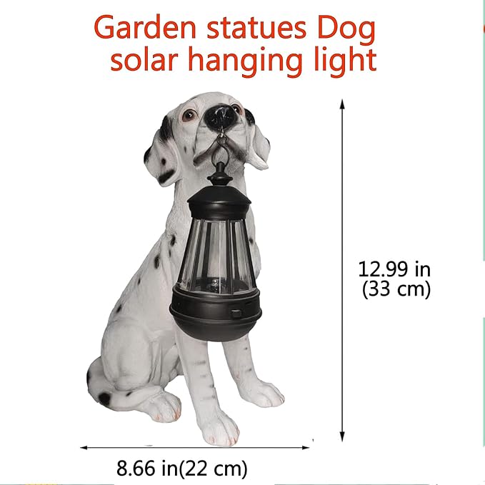 Garden Statues Dog Solar Hanging Light, Courtyard Resin Simulated Handicraft Dog Statue Ornament, Garden Yard Entrance Decoration.