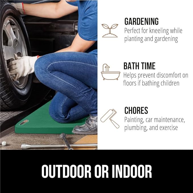 Gorilla Grip Extra Thick Kneeling Pad, Supportive Soft Foam Cushioning for Knee, Water Resistant Construction for Gardening, Bathing Baby, Workout Supplies, Lightweight, Garden Work Gifts