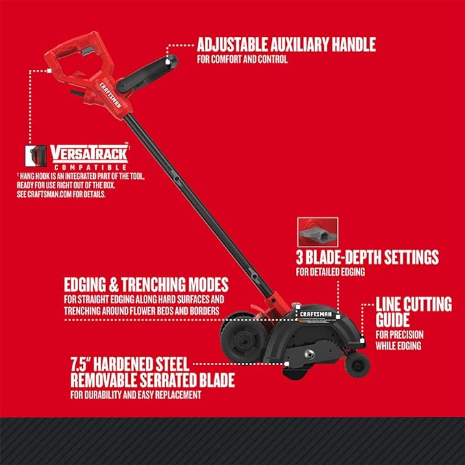 CRAFTSMAN Lawn Edger Tool, Corded, 12 Amp (CMEED400)