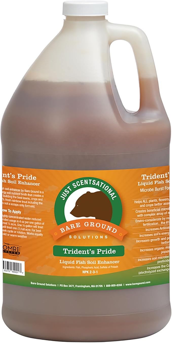 TP-128G Trident's Pride Organic Liquid Fish Hydroponic Soil Fertilizer, 128 oz (1 Gallon)