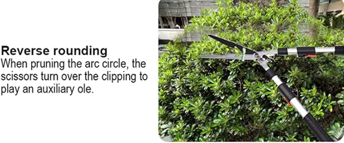 Edward Tools Pro Power Lever Hedge Shears - 29” - 34” - Telescoping Extendable Handle with High Carbon Steel Teflon Coated Wavy Blade - Ergo Rubber Long Handle - Heavy Duty Gardening