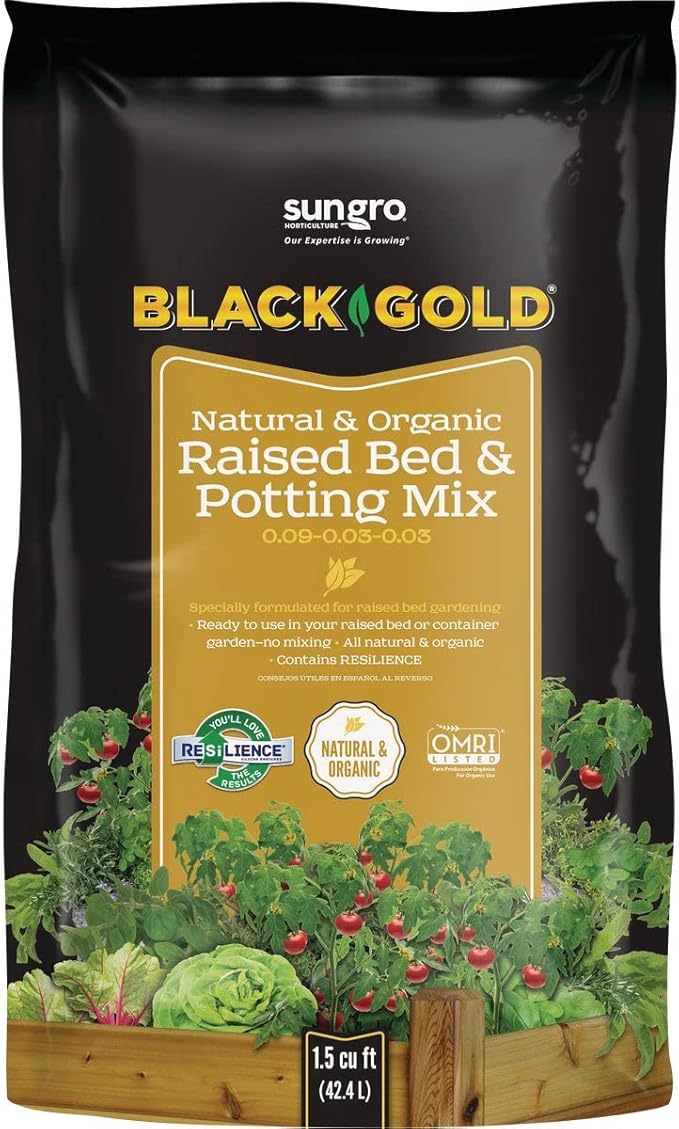 Black Gold Natural and Organic Raised Bed and Potting Mix 1.5 cubic foot
