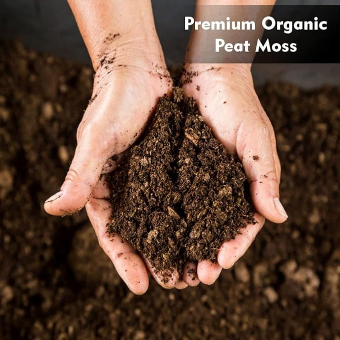 Organic Peat Moss, 20 Quarts – 100% Sphagnum Peat Moss, SEMI Compressed, for Potted Plants & Seed Starting – Organic Gardening for Indoor and Outdoor use (20 Quart)