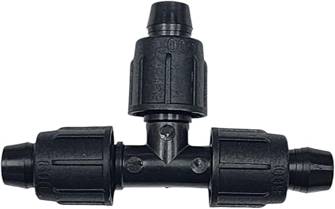 USA Made - 5 PACK Premium 1/2 Inch I.D 540" - .620" Drip Tape Irrigation Tubing 17mm Tee Universal Perma-Loc Connector Barbed Locking Fitting - (Fits All Brands Rainbird, Netafim, Etc. 17mm