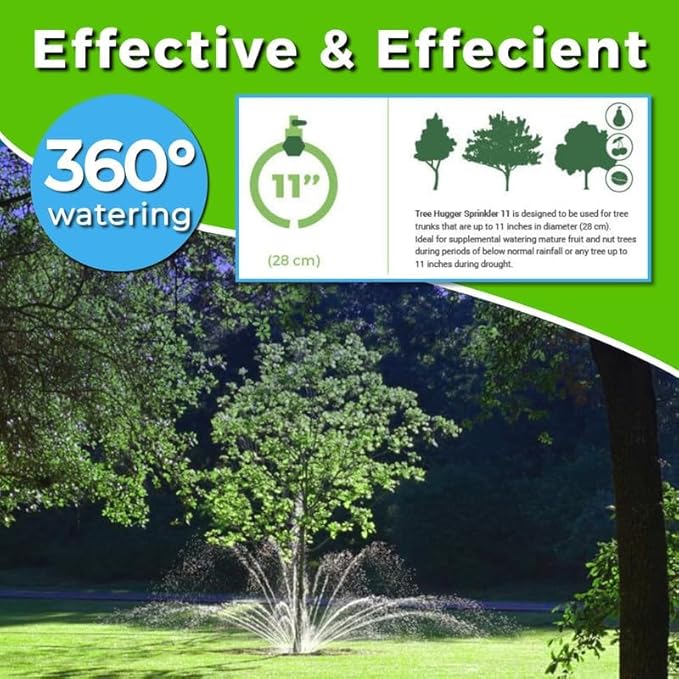 Tree Sprinkler with 360° Outward Direction | Water Sprinkler for Trees That Reaches The Nutrition Zone for Tree Root Watering (11")