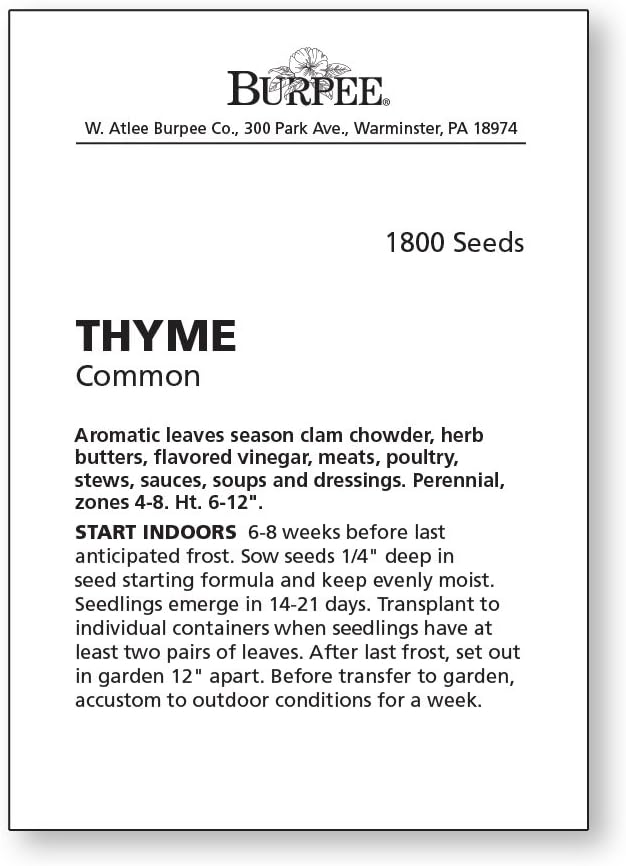 Burpee 61564A Common Thyme Seeds