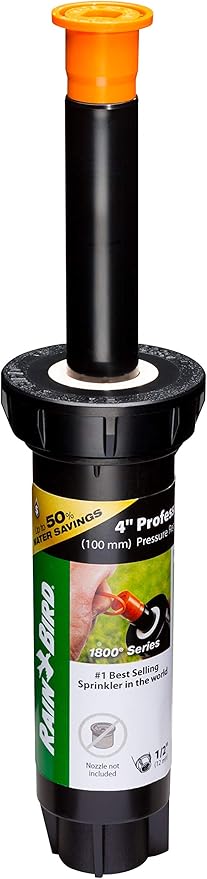 Rain Bird 1804LNPRS Pressure Regulating (PRS) Professional Pop-Up Sprinkler, Body Only No Nozzle, 4" Pop-up Height