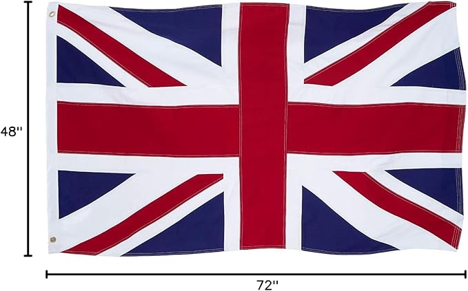 Homissor British Flag 4x6 Union Jack England Flags Embroidered Sewn Stripes United Kingdom UK Flag Heavy Duty Outdoor