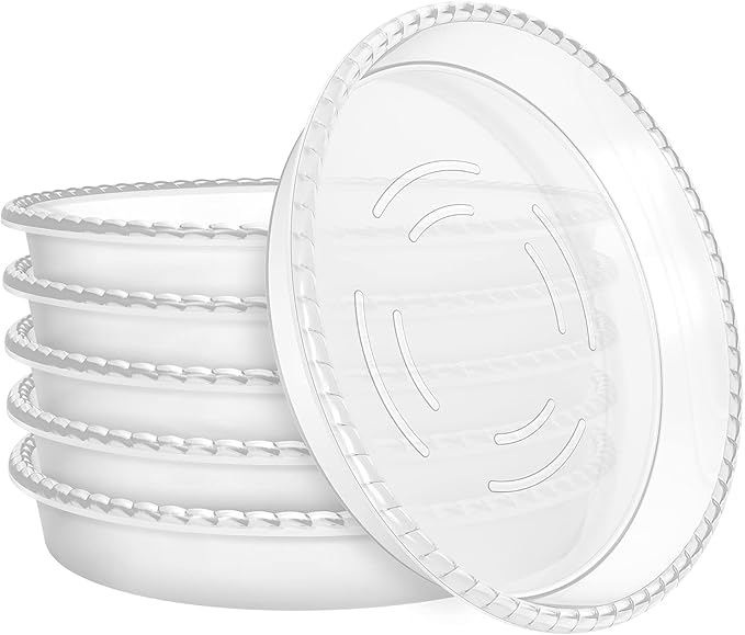 6 Pack Plant Saucer 6 8 10 12 14 Inch Plastic Plant Tray, Sturdy and Durable Flower Pot Container Accessories Plant Pot Saucers for Indoor and Outdoor (12 Inch, Clear)