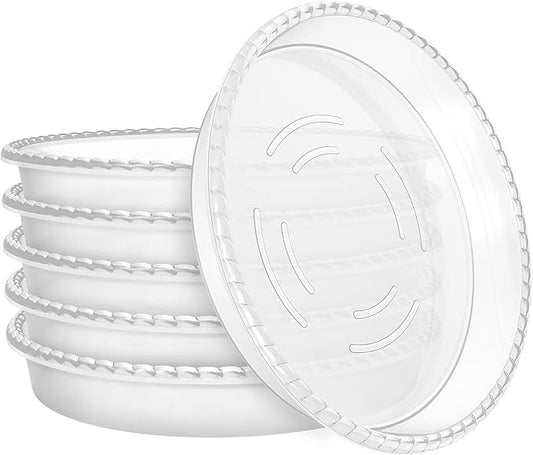 6 Pack Plant Saucer 6 8 10 12 14 Inch Plastic Plant Tray, Sturdy and Durable Flower Pot Container Accessories Plant Pot Saucers for Indoor and Outdoor (8 Inch, Clear)