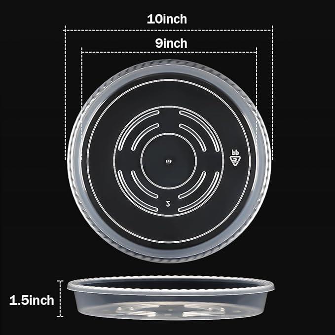 5 Pack Plant Saucer for Indoor Plants, 10 Inch Clear Plant Trays for Pots, Durable Plastic Flower Plant Pot Saucer, Heavy Duty Sturdy Plant Saucer Drip Trays for Pots