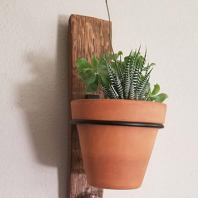 4 Pack 8in Flower Pot Holder Ring Wall Mounted Metal Planter Hooks Hangers Wall Bracket Wall Planter Hook (4, 8")