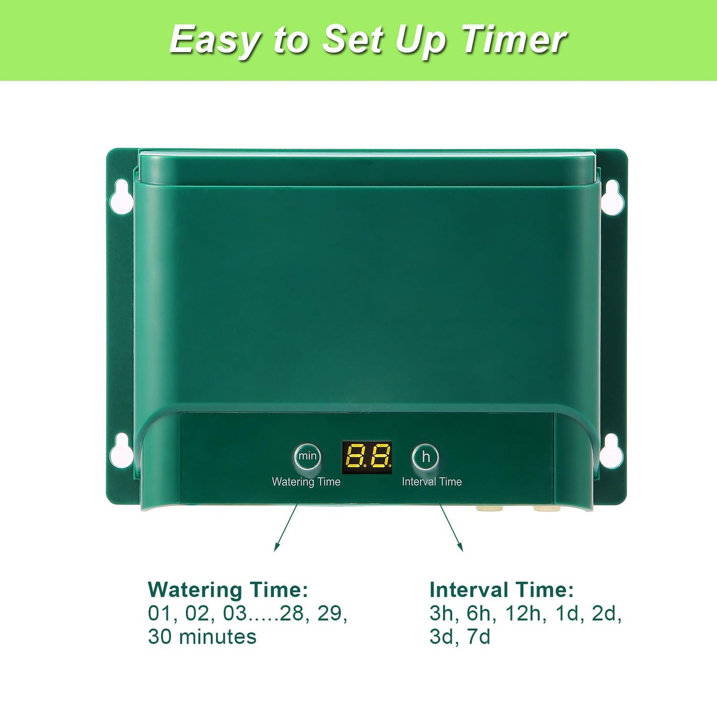 Lewisia 10W Solar Automatic Drip Irrigation Kit Auto Watering System 115FT for 30 Plants