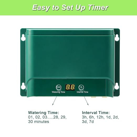 Lewisia 10W Solar Automatic Drip Irrigation Kit Auto Watering System Solar Powered Auto-Irrigation Set for Garden Raised Beds Patio Lawn Greenhouse Potted Plants Up to 50 Plants