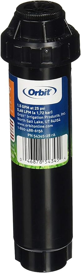 Orbit 20 Pack 4 Inch Spring Loaded Pop-Up Sprinkler with Half Pattern Female Nozzle - 15 Foot Spray Irrigation Head