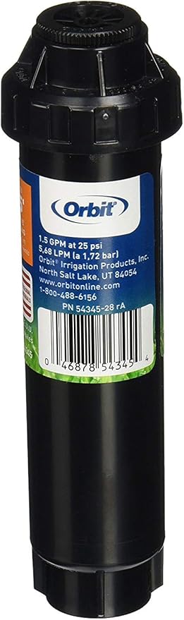 Orbit 54345 4" Pop-Up Spray Head Sprinkler with Half Pattern Nozzle