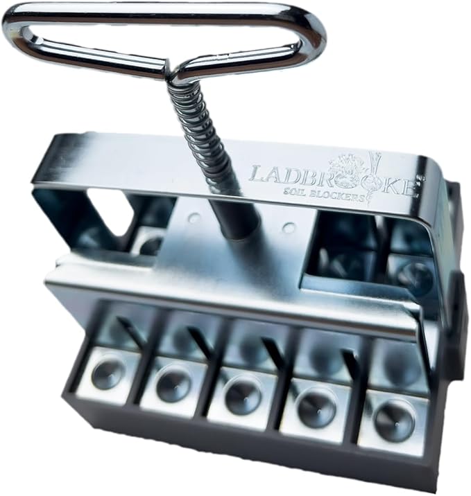 Ladbrooke Genuine Soil Block Maker - 2-Pc Set Includes Micro 20 with Cubic Inserts, Made in England