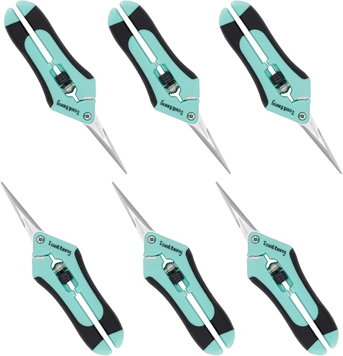6 Packs Pruning Shears, Garden Trimming Scissors, Gardening Hand Pruning Snips, Titanium Coated Precision Bonsai Pruning Shears, Convenient and Efficient Flower Cutters (Blue)