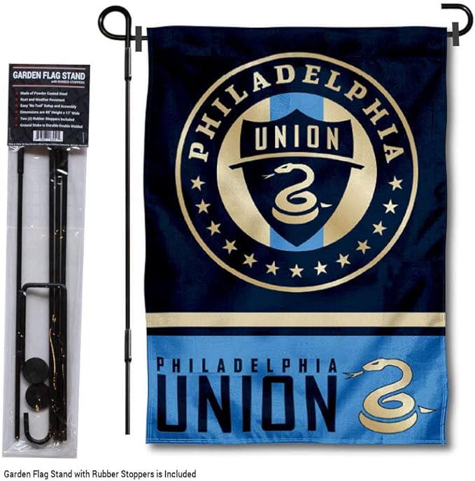 WinCraft Philadelphia Union Garden Flag with Stand Pole Holder
