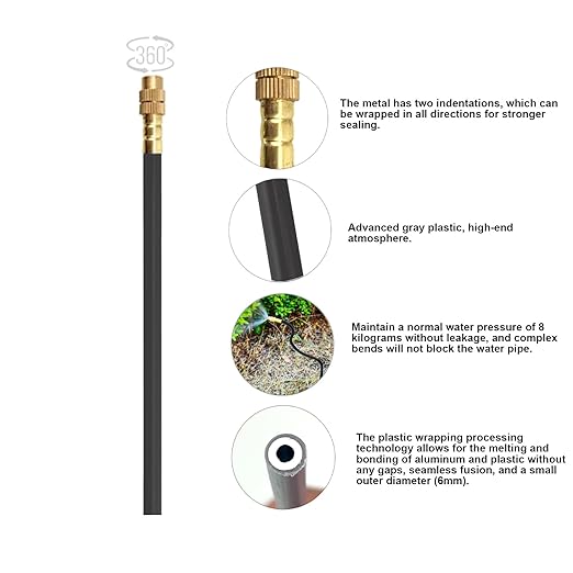 New drip Irrigation kit, Automatic Garden Watering System, Quick Connector and 360-degree Bending Dropper atomizing Copper Nozzle, Garden Plant Lawn Courtyard Watering System. (20spray nozzles)