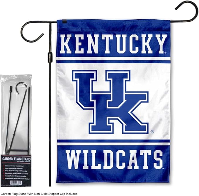Kentucky Wildcats Garden Banner Flag with Flag Pole Stand Set