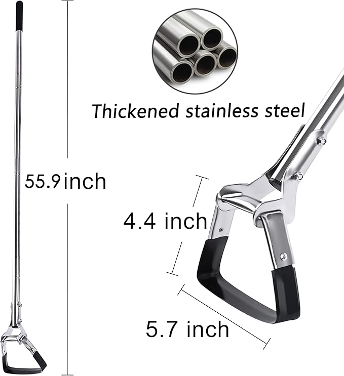 Garden Hoe for Weeding Long Handle Hula Hoe Stirrup Hoe Garden Tool Stainless Steel Poles Adjustable Long Handle Weeding Hoe, 55.9 INCH