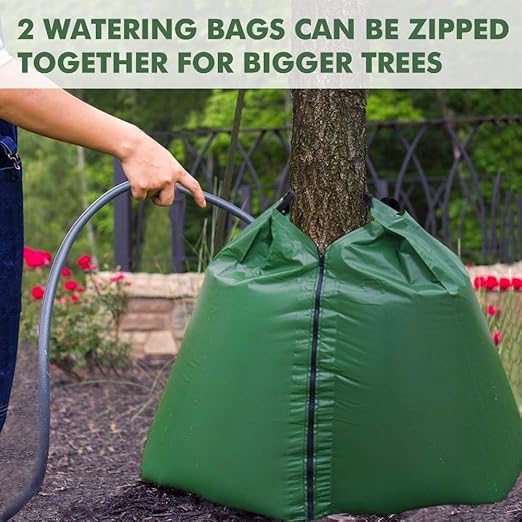 REMIAWY Tree Watering Bag, 20 Gallon Slow Release Watering Bag for Trees, Tree Irrigation Bag Made of Durable PVC Material with Zipper (6 Pack 5-8 Hours Releasing Time)