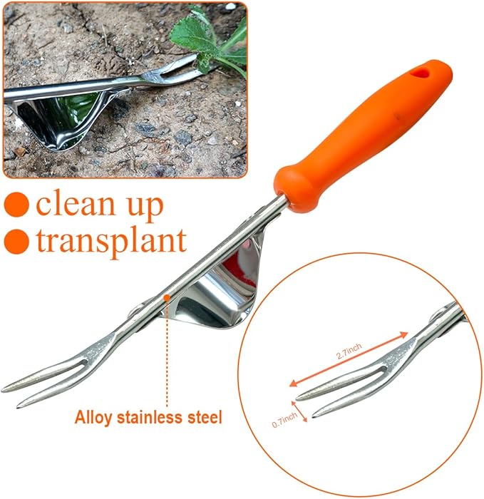 Garden Tools Set 24 Piece, Succulent Tools Set Included, Heavy Duty Stainless Steel Gardening Tools for Gardening,with Ergonomic Handle, with Storage Tote Bag, Ideal Gardening Gifts for Women