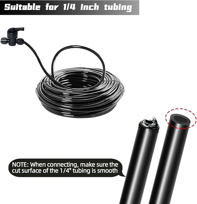 10 Pack Quick Connect 1/4" Drip Irrigation Shut Off Valve, Universal Drip Irrigation Tubing Coupling Valve, Leak Free Connector Locking Fitting for Sprinkler or Drip Irrigation System