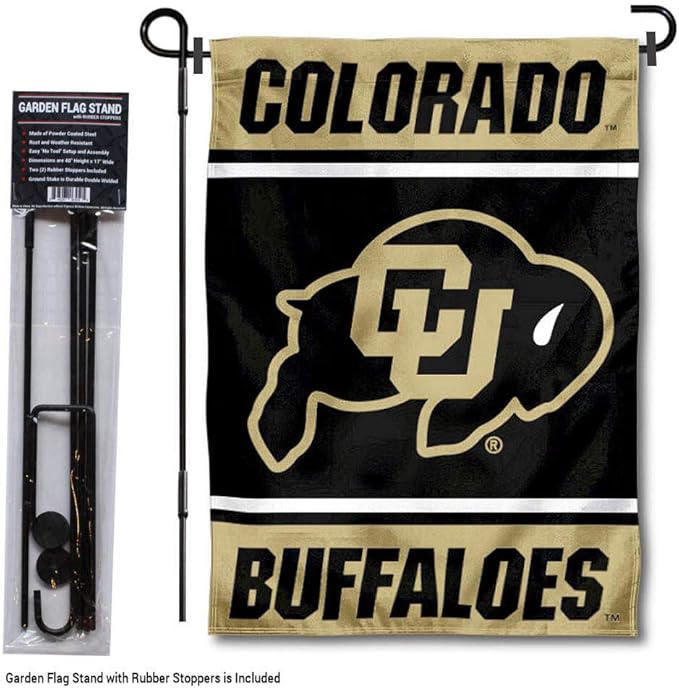 College Flags & Banners Co. Colorado Buffaloes Garden Flag with Stand Holder