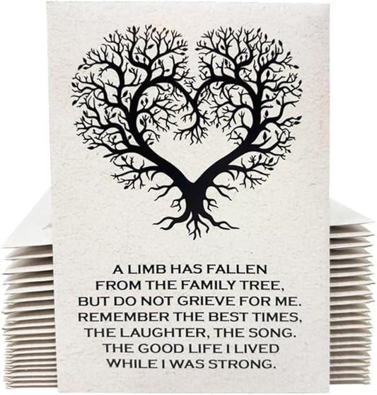 Forget Me Not Seeds - Cream Tree of Life Funeral Favors - 3.25x4.5 inches - Prefilled Seed Packets - Ready to Give - Pack of 20