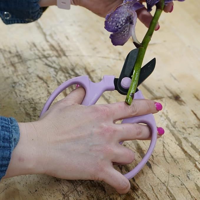Flower or Garden Scissors with Black Carbon Steel Blades 6.7 Inch, Snapdragon (Lavender)