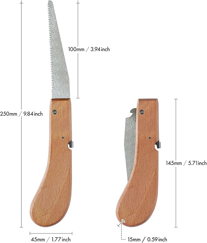 Wazakura Small Japanese Garden Folding Hand Saw 3.94in (100mm) for Woodworking and Bonsai, Mini Tree Pruning Saw Tool, Portable Knife Tool for Dry Wood, Outdoor Camping, Wood Cutting Made in JAPAN