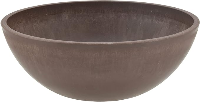 PSW Pot M20C Collection Shallow Garden Bowl Planter for Succulents, Bonsai, Fairy Gardens, Herbs, 8-inch, Chocolate