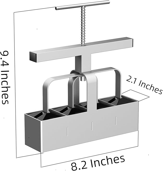 Soil Blocker, 4 Cell Hand Held Soil Blocker Come, 2 Inch Molds Soil Blocking Tool for Seeding, Germination,Grow Seedling，Stainless Steel Material