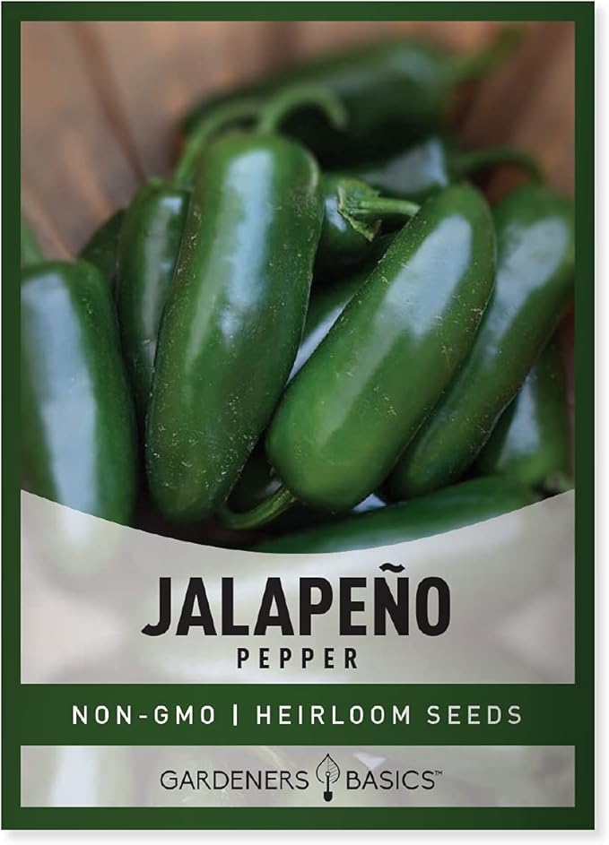 Gardeners Basics, Jalapeno Pepper Seeds for Planting Heirloom Non-GMO Jalapeno Peppers Plant Seeds for Home Garden Vegetables Makes a Great Gift for Gardeners